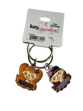 FRIENDS FOREVER Key Elements 2-piece set enamel key rings